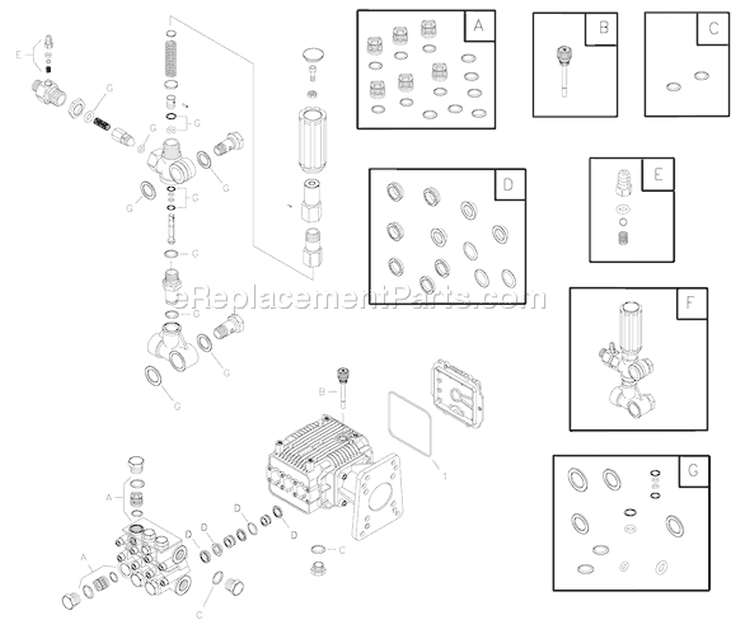 Page B Diagram and Parts List for 1808-0  Briggs and Stratton Pressure Washer